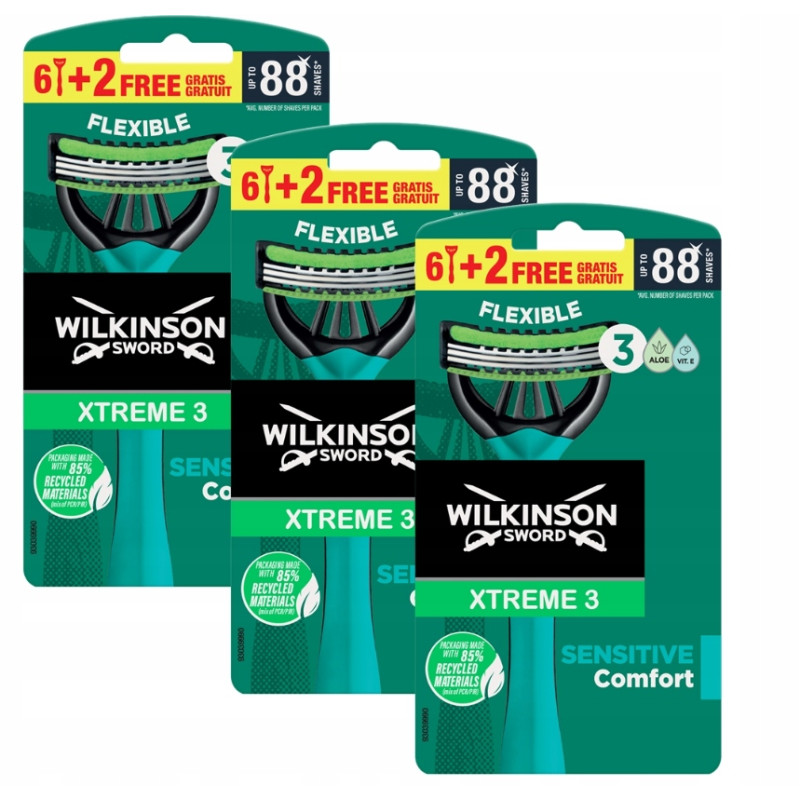 Maszynki do golenia WILKINSON Xtreme 3 Sensitive Aloes 8 sztuk
