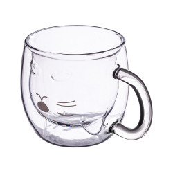 Szklanka termiczna z podwójną ścianką do mleka soku kawy Kotek Andrea 260ml