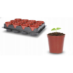 Doniczki do rozsady 12 sztuk 6 cm tacka na sadzonki 27x17 cm