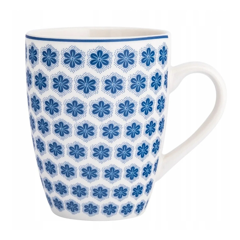 Kubek w kwiaty porcelanowy do kawy herbaty Altom Design Arabeska 320 ml