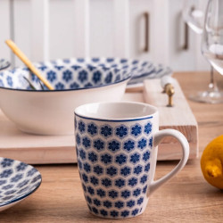 Kubek w kwiaty porcelanowy do kawy herbaty Altom Design Arabeska 320 ml