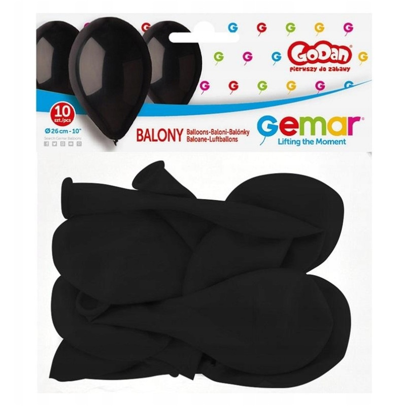 BALONY 10 SZT PREMIUM CZARNE