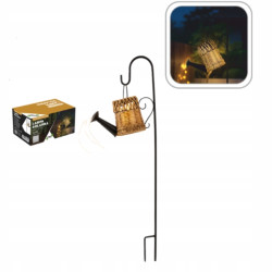 LAMPA SOLARNA 24,5 x 12 x 110 CM KONEWKA RATTAN 33 LED CIEPLY BIALY