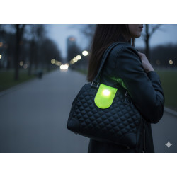 Opaska odblaskowa z LAMPKĄ LED i baterią JASKARAWA zieleń