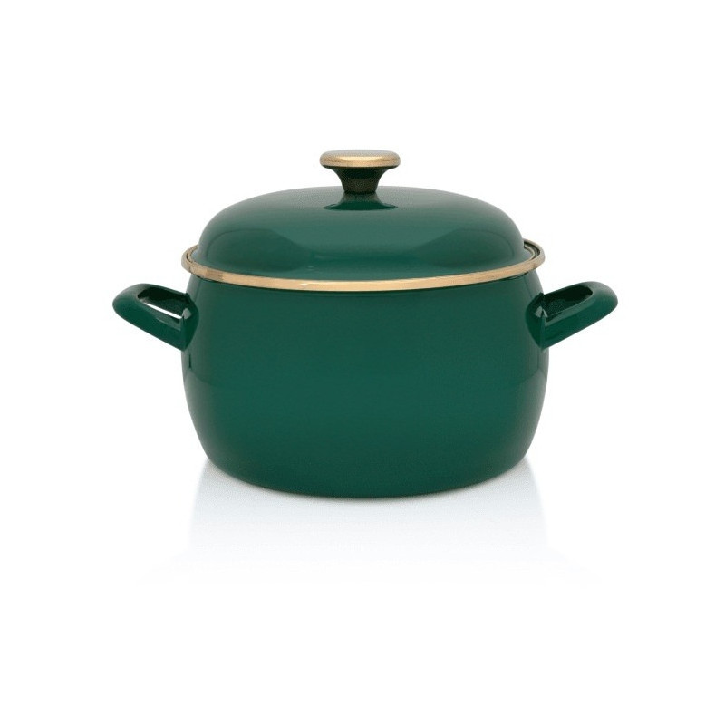 Garnek emaliowany Dark Green 22 cm 5,4 l ciemnozielony METALAC