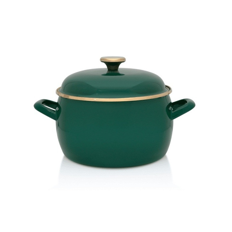 Garnek emaliowany Dark Green 20 cm 4,2 l ciemnozielony METALAC