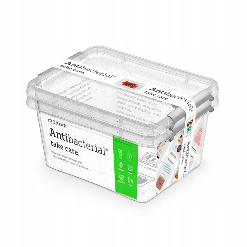 Pojemniki na żywność Moxom Antibacterial 1,6 l, 2 szt.