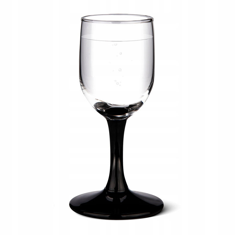 KOMPLET 6 KIELISZKÓW DO WÓDKI 35ML CZARNA NÓŻKA ONYX