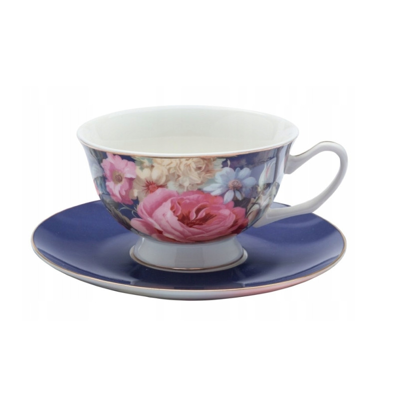 Filiżanka do kawy herbaty ze spodkiem porcelanowa Altom Design Róża 220 ml