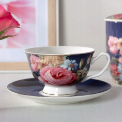 Filiżanka do kawy herbaty ze spodkiem porcelanowa Altom Design Róża 220 ml