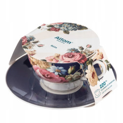 Filiżanka do kawy herbaty ze spodkiem porcelanowa Altom Design Róża 220 ml