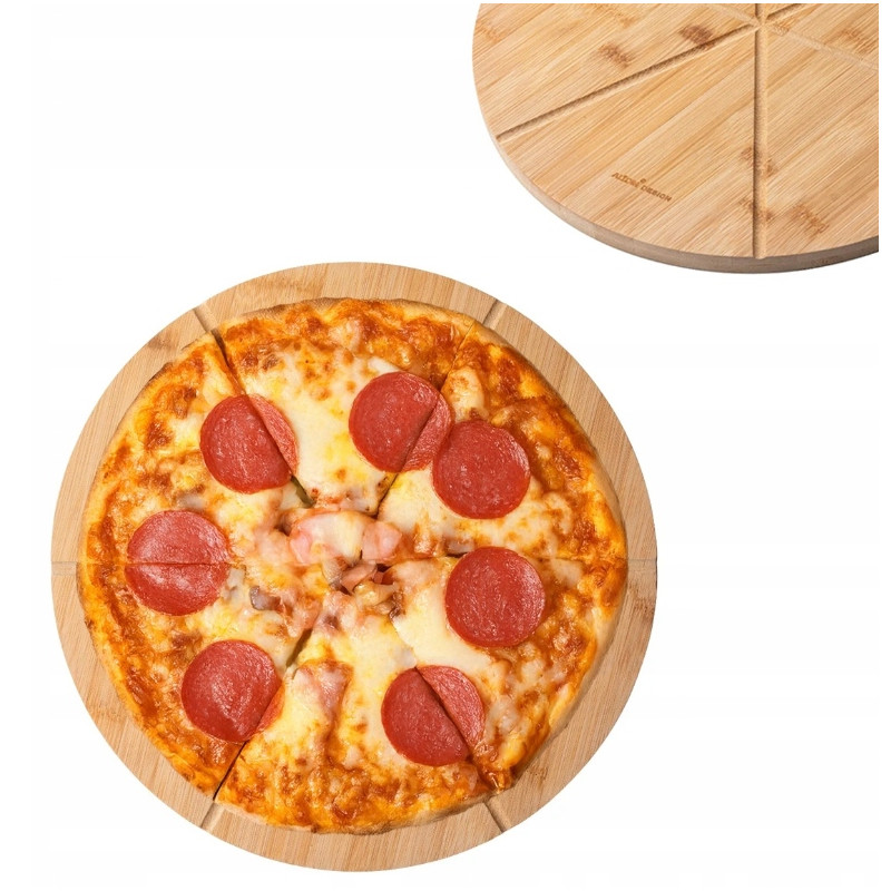 Drewniana deska do pizzy krojenia bambusowa Altom Design okrągła 33 cm