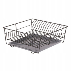 SUSZARKA ZLEWOZMYWAKOWA KWADRAT 32CM CZARNA Z TACKĄ