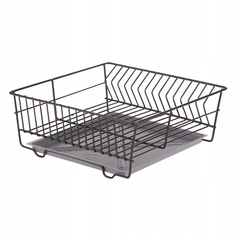 SUSZARKA ZLEWOZMYWAKOWA KWADRAT 32CM CZARNA Z TACKĄ