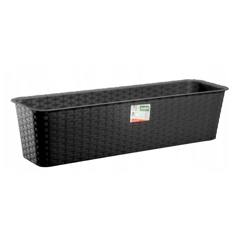 SKRZYNKA BALKONOWA DONICZKA RATTAN 60cm antracyt