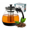 Dzbanek z zaparzaczem do herbaty szklany Altom Design Aroma czarny 1,6 l