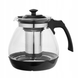 Dzbanek z zaparzaczem do herbaty szklany Altom Design Aroma czarny 1,6 l
