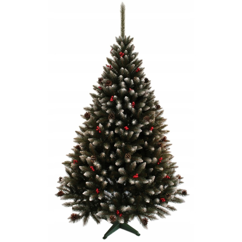 CHOINKA SZTUCZNA ŚWIERK Z JARZĘBINĄ 220CM