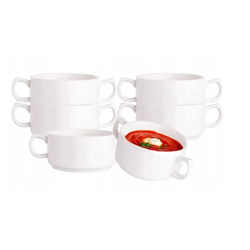 Zestaw 6 szt bulionówki miseczki do zupy porcelanowe Altom Regular 280 ml