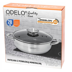 Patelnia 28 indukcja Z POKRYWĄ VELIO ODELO greblon C3