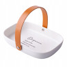 Półmisek owalny ze skórzaną rączką Naczynie porcelanowe Altom 14x20 cm