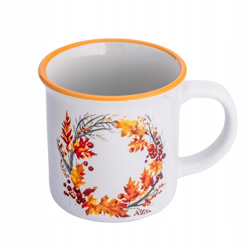 KUBEK CERAMICZNY Z WYWINIĘTYM RANTEM 320 ML DEK. JESIEŃ 3