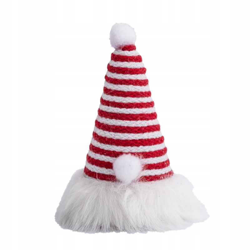 Figurka świąteczna jutowa Altom Design Święty Mikołaj biało-czerwony 15 cm