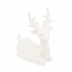 FIGURKA RENIFER PORCELANOWA 9X5X11 CM BIAŁY