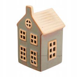 DOMEK PORCELANOWY LED 6.5X6X11 CM KHAKI