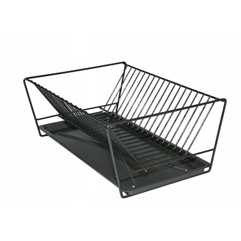 Suszarka do naczyń kempingowa z tacką czarna 40 cm