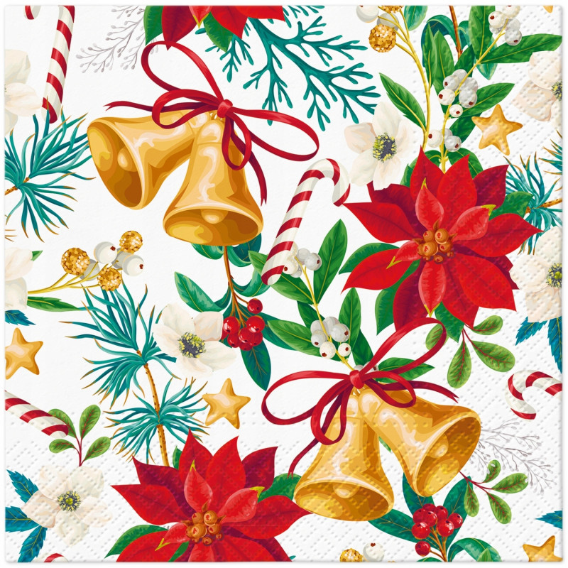 Serwetki bożonarodzeniowe PAW - wzór Botanical Noel, 20 szt.