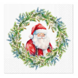 Świąteczne serwetki 33×33 cm - Motyw Joyful Claus, 20 szt.