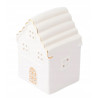 Świecznik porcelanowy świąteczny na tealight Domek ze złotą linią 10,5 cm