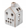 Świecznik porcelanowy świąteczny na tealight Domek szary 7X7X11.5 CM