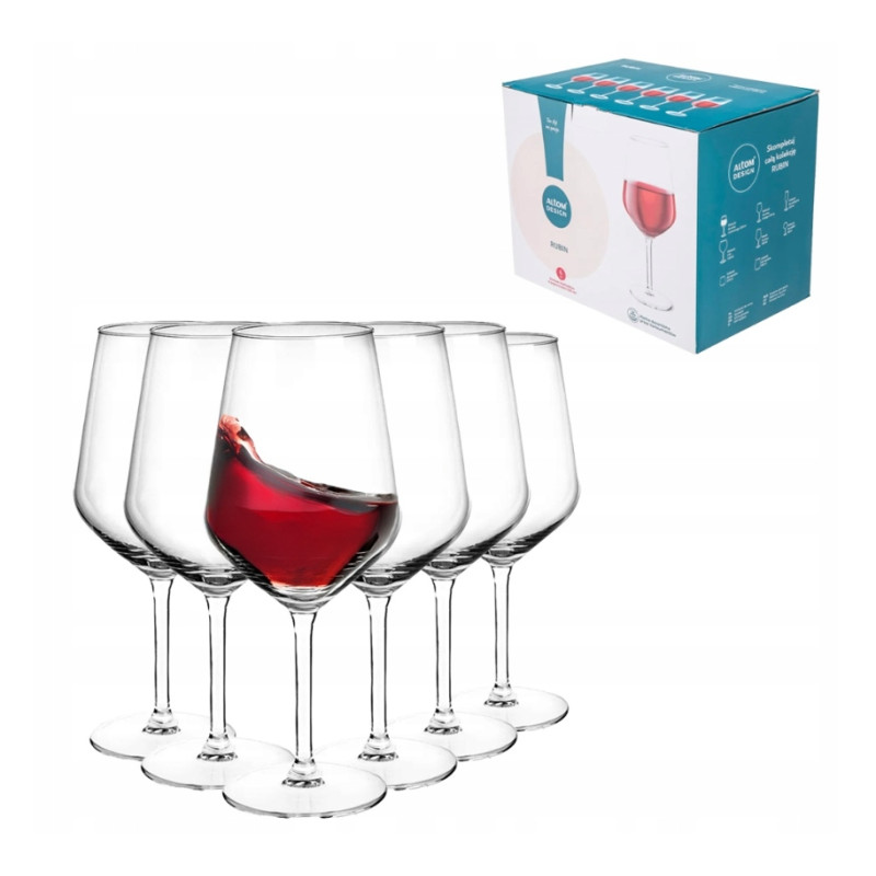 Eleganckie Kieliszki do wina czerwonego Altom Design Rubin 530 ml 6 sztuk
