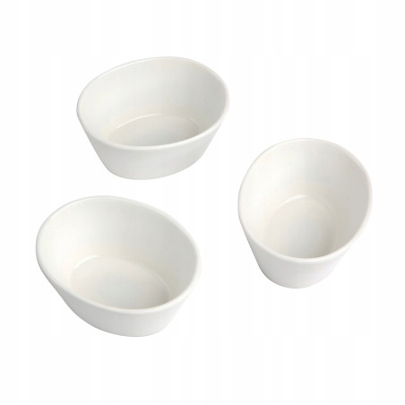 REGULAR ZESTAW 3 DIPÓW OWAL 10 CM PORCELANA KREMOWA