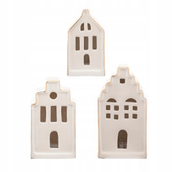 Świąteczne figurki Domek Led Zestaw 3 sztuki Altom Design Prezent Mikołajki