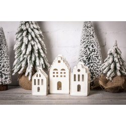 Świąteczne figurki Domek Led Zestaw 3 sztuki Altom Design Prezent Mikołajki