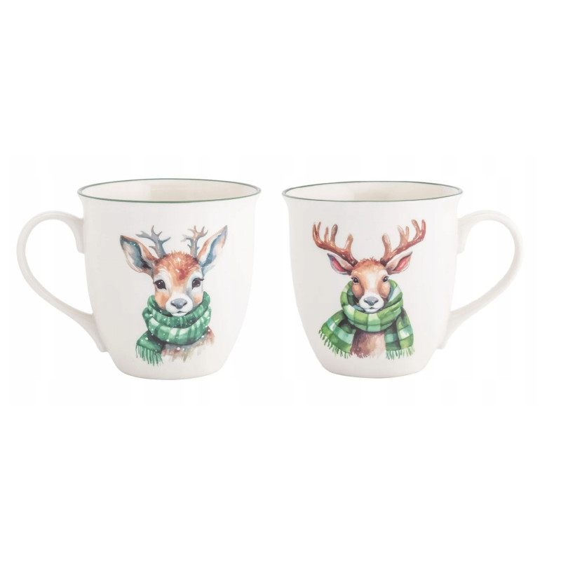 Duży kubek świąteczny porcelanowy XXL 630ml Ozdoby Świąteczne