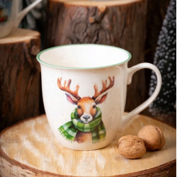 Duży kubek świąteczny porcelanowy XXL 630ml Ozdoby Świąteczne