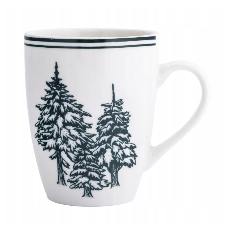 Kubek świąteczny porcelanowy Altom Design Szmaragdowy Las 320 ml