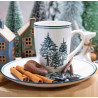 Kubek świąteczny porcelanowy Altom Design Szmaragdowy Las 320 ml