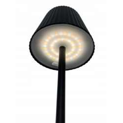 Lampka stołowa LED bezprzewodowa 36,5×11 cm matowa czarna, ściemniana