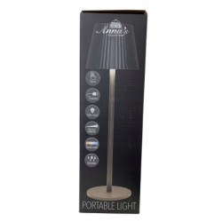 Lampka stołowa LED bezprzewodowa 36,5×11 cm matowa czarna, ściemniana