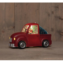 Kula śnieżna LED czerwone auto 19×27×14,5 cm dekoracja świąteczna prezent