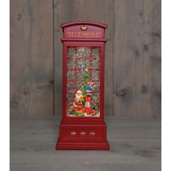 Kula śnieżna latarnia budka telefoniczna 10×25 cm z LED dekoracja świąteczn