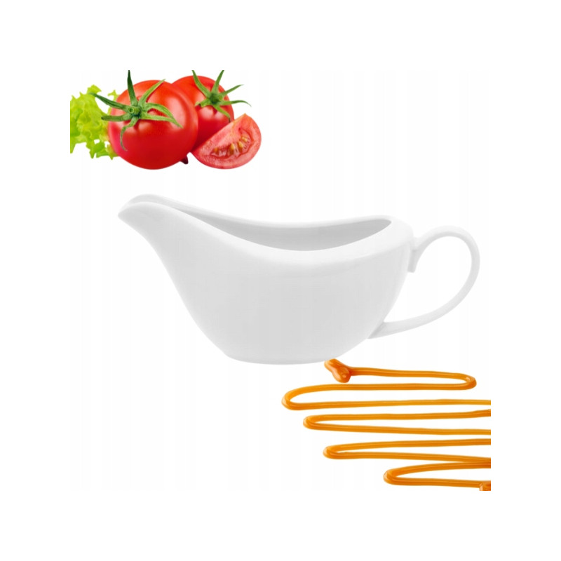 Sosjerka porcelanowa HomeDelux Naomi 260 ml biała elegancka