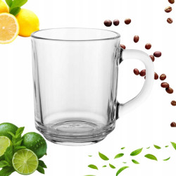 Kubek szklany z uchem Florina 250 ml Szklanka do kawy i herbaty