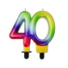 ŚWIECZKA NA TORT TĘCZOWA 40 LAT