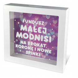 SKARBONKA FUNDUSZ MAŁEJ MODNISI NA BROKAT KORONĘ I NOWE SPINKI